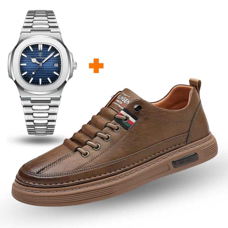 [PROMOÇÃO EXCLUSIVA] Tênis Ortopédico Italiano de Couro Legitimo + Brinde Exclusivo